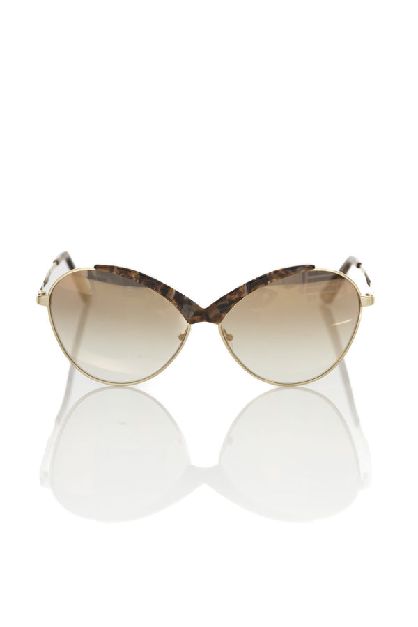 Frankie Morello Beige Metallic Women Sunglass