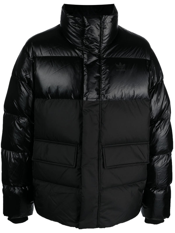 logo-print padded down jacket