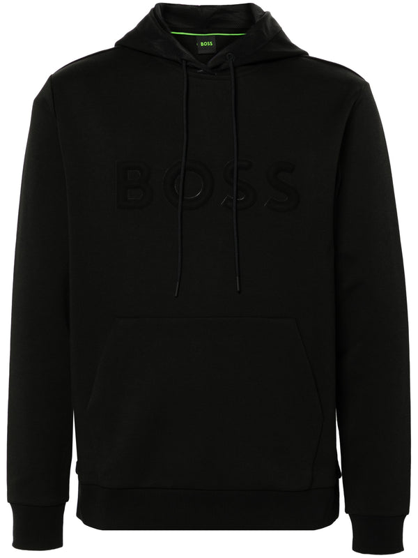 embossed-logo hoddie