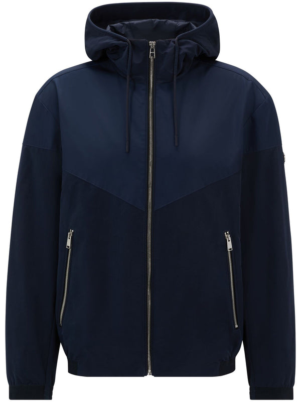 panelled hooded jacket