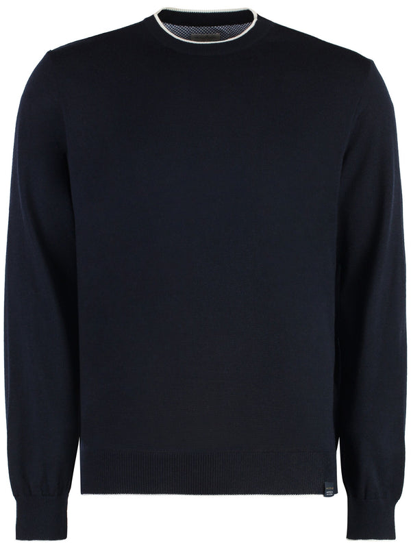 contrasting-piping wool sweater