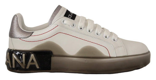 Dolce & Gabbana Elegant White Leather Sneakers