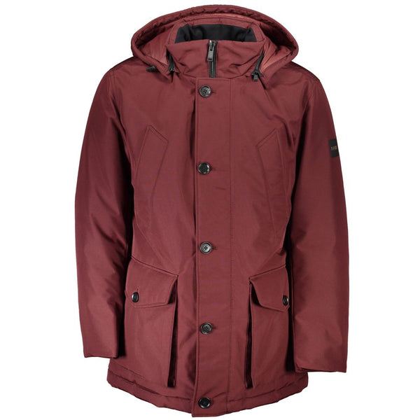 Hugo Boss Red Polyester Men Jacket