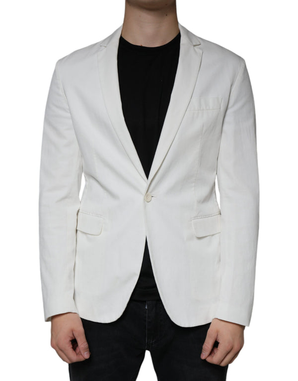 Dondup White Single Breasted One Button Dress Formal Blazer