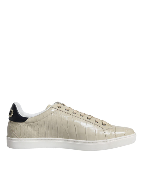 Dolce & Gabbana Beige London Leather Low Top Sneakers Shoes